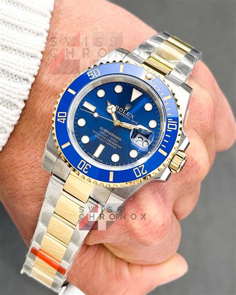 rolex submariner 2 tone blue price|rolex blue submariner 2022.